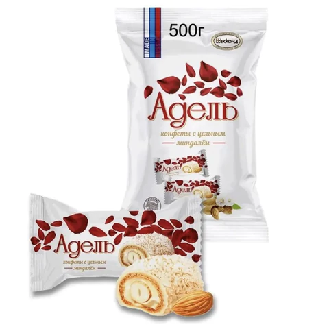Конфеты АККОНД "Адель" с цельным миндалём, в кокосовой стружке, 500 г, Конфеты АККОНД "Адель" с цельным миндалём, в кокосовой стружке, 500 г,