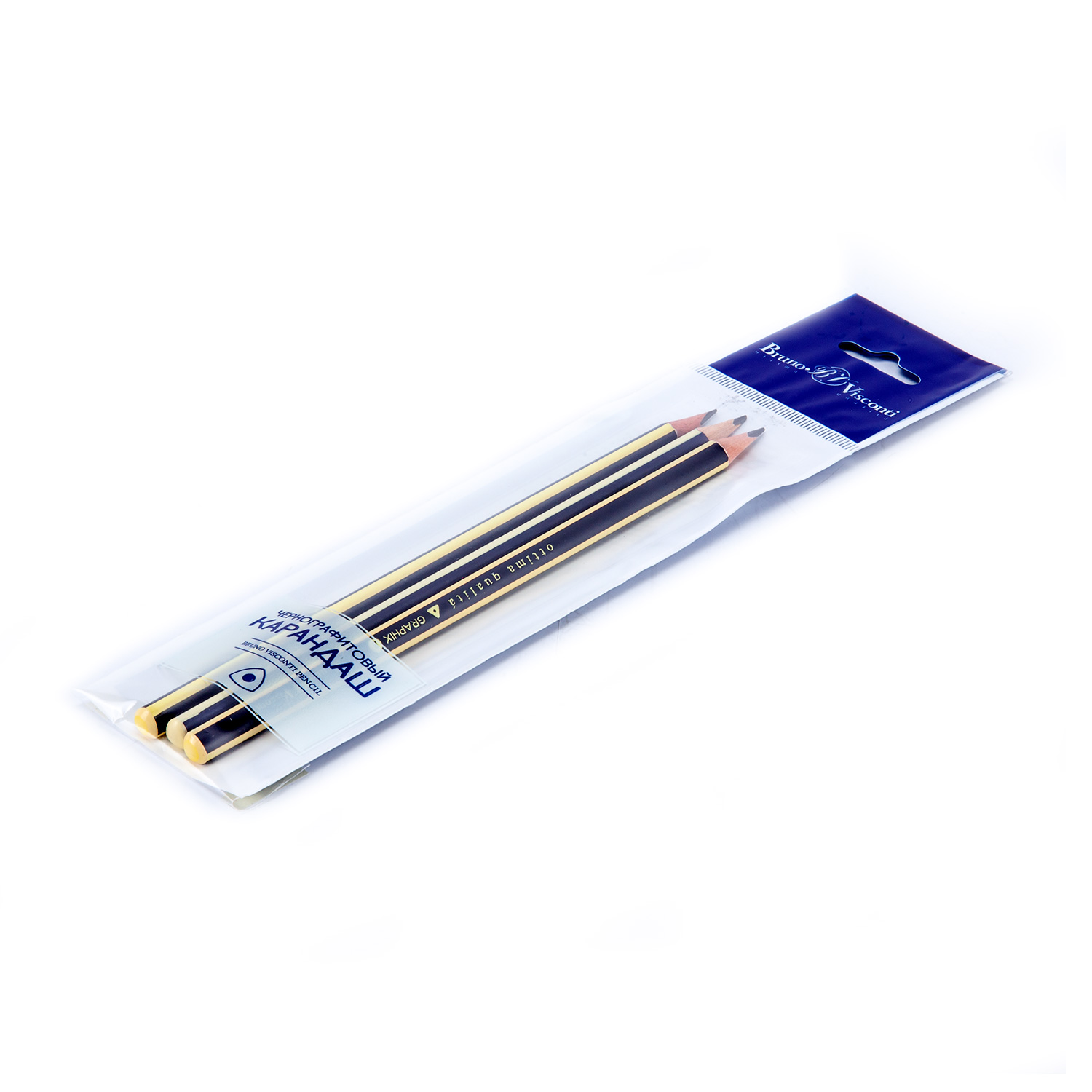 НАБОР ИЗ 3-Х КАРАНДАШЕЙ ЧЕРНОГРАФИТОВЫХ "Graphix" 2В/В/НВ НАБОР ИЗ 3-Х КАРАНДАШЕЙ ЧЕРНОГРАФИТОВЫХ "Graphix" 2В/В/НВ