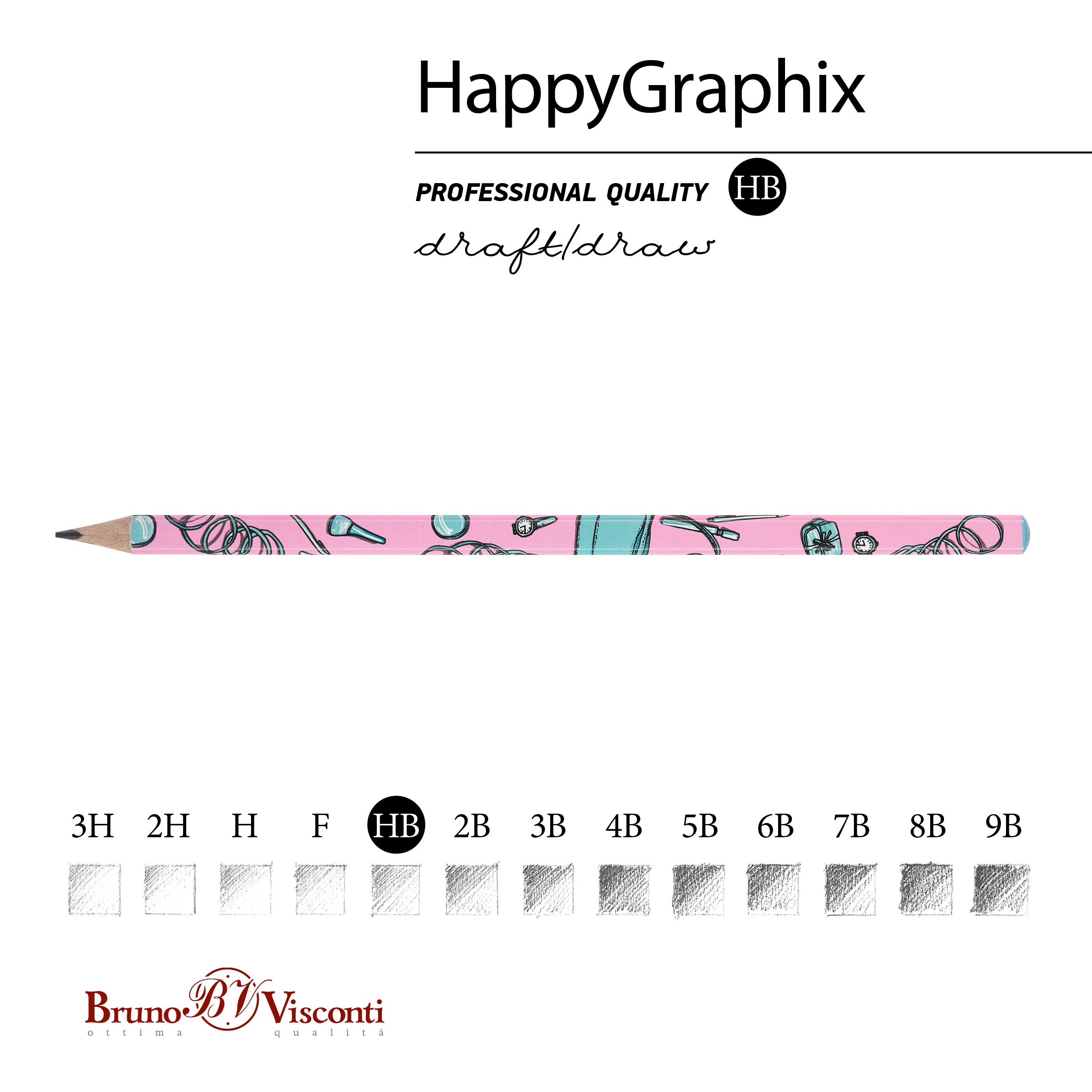 КАРАНДАШ ЧЕРНОГРАФИТОВЫЙ "HappyGraphix. Life Style. Pink dream" НВ КАРАНДАШ ЧЕРНОГРАФИТОВЫЙ "HappyGraphix. Life Style. Pink dream" НВ