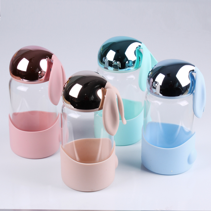 Бутылка для воды 340мл "Зайка" цвет ассорти (4 вида) Бутылка для воды 340мл "Зайка" цвет ассорти (4 вида)