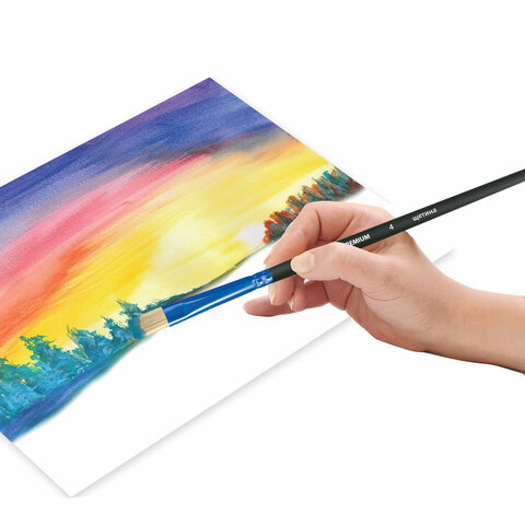 Кисть щетина, плоская № 4, BRAUBERG PREMIUM, 200994 Кисть щетина, плоская № 4, BRAUBERG PREMIUM, 200994