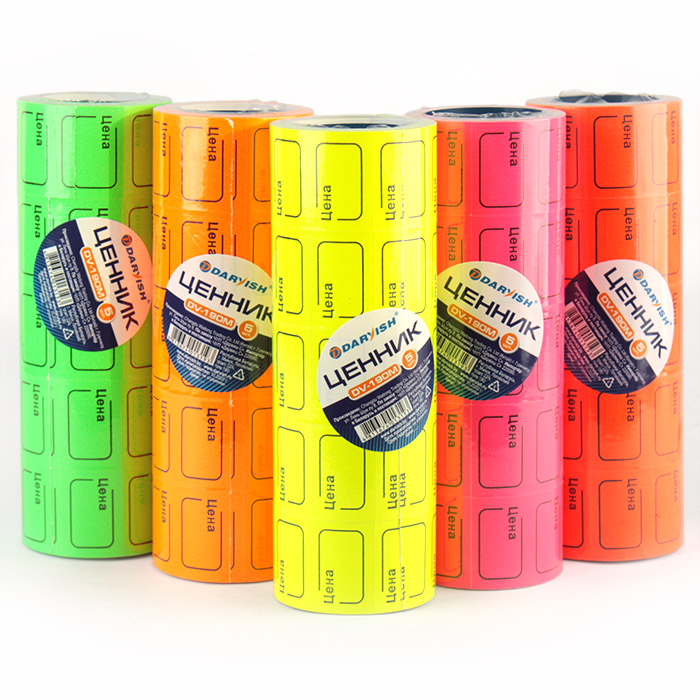 Ценник 20*30мм "Darvish" цветной