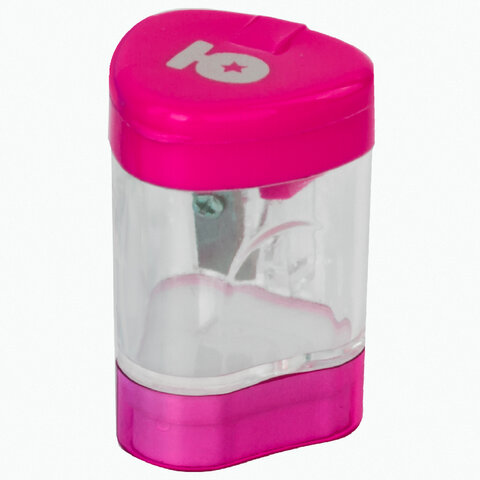 Точилка ЮНЛАНДИЯ "Трио +", со стирательной резинкой, с контейнером, Точилка ЮНЛАНДИЯ "Трио +", со стирательной резинкой, с контейнером,