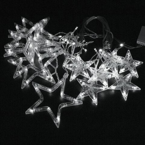 Электрогирлянда-занавес комнатная "Звезды" 3х0,5 м, 108 LED, холодный Электрогирлянда-занавес комнатная "Звезды" 3х0,5 м, 108 LED, холодный