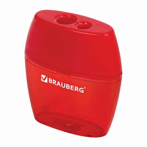 Точилка BRAUBERG "Diamond Dual" с контейнером, пластиковая, овальная, Точилка BRAUBERG "Diamond Dual" с контейнером, пластиковая, овальная,