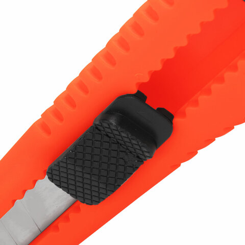 Нож канцелярский 18 мм, КОМПЛЕКТ "5 шт. + 1 шт. В ПОДАРОК", фиксатор,