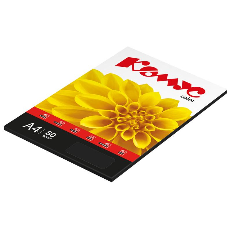 Бумага цветная Комус Color (черный интенсив) 80г, А4, 50 л. Бумага цветная Комус Color (черный интенсив) 80г, А4, 50 л.