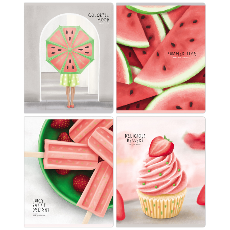 Тетрадь 48л., А5, клетка BG "Summer dessert", матовая ламинация Тетрадь 48л., А5, клетка BG "Summer dessert", матовая ламинация