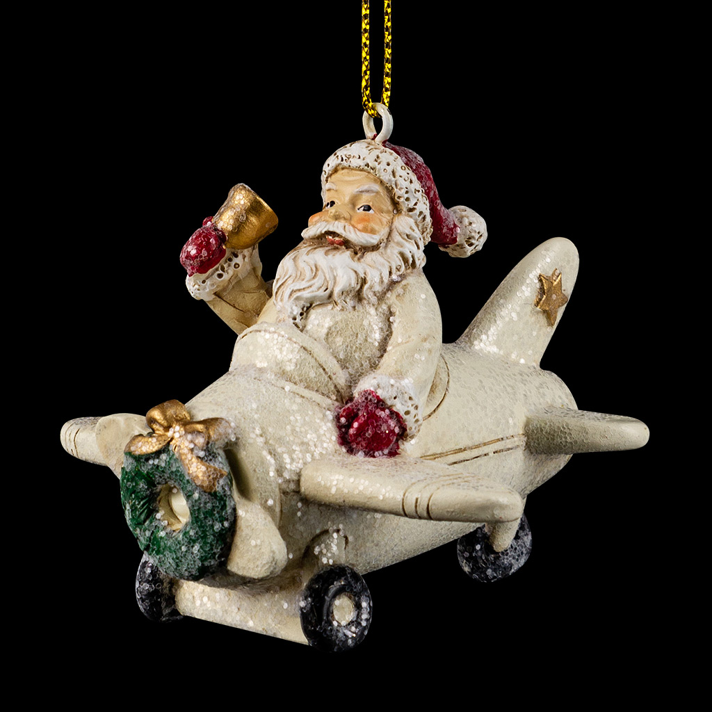 Украшение ErichKrause Decor® Санта на самолете 7.5см Украшение ErichKrause Decor® Санта на самолете 7.5см