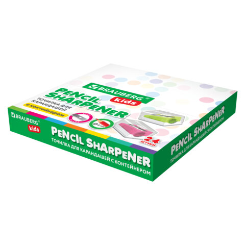 Точилка BRAUBERG KIDS "MINI", с контейнером, пластиковая, пастельные