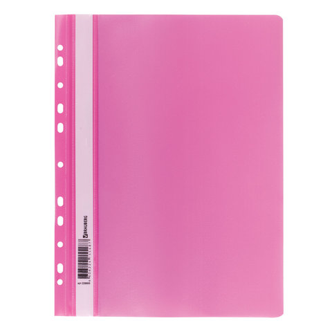 Скоросшиватель пластиковый с перфорацией BRAUBERG, А4, 140/180 мкм, розовый, Скоросшиватель пластиковый с перфорацией BRAUBERG, А4, 140/180 мкм, розовый,