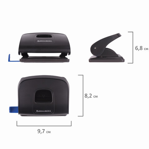 Дырокол BRAUBERG "Super", до 20 листов, черный, 229091 Дырокол BRAUBERG "Super", до 20 листов, черный, 229091