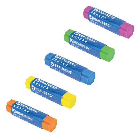 Ластик BRAUBERG "X-Erase", 68х15х15 мм, цвет ассорти, ЭКО-ПВХ, 228066 Ластик BRAUBERG "X-Erase", 68х15х15 мм, цвет ассорти, ЭКО-ПВХ, 228066