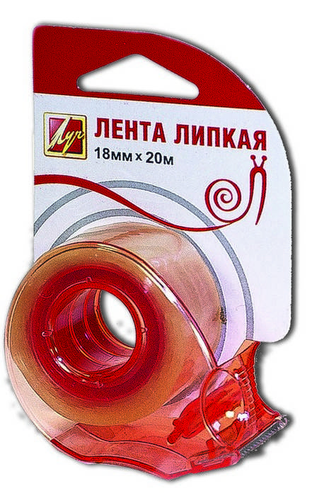 Клейкая лента канцелярская ЛУЧ в дисп. 18 мм 20 м прозр. №18С1228-08 Клейкая лента канцелярская ЛУЧ в дисп. 18 мм 20 м прозр. №18С1228-08