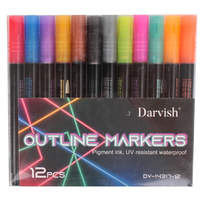 Маркеры акриловые металлизированные 12 штук Маркеры акриловые металлизированные 12 штук