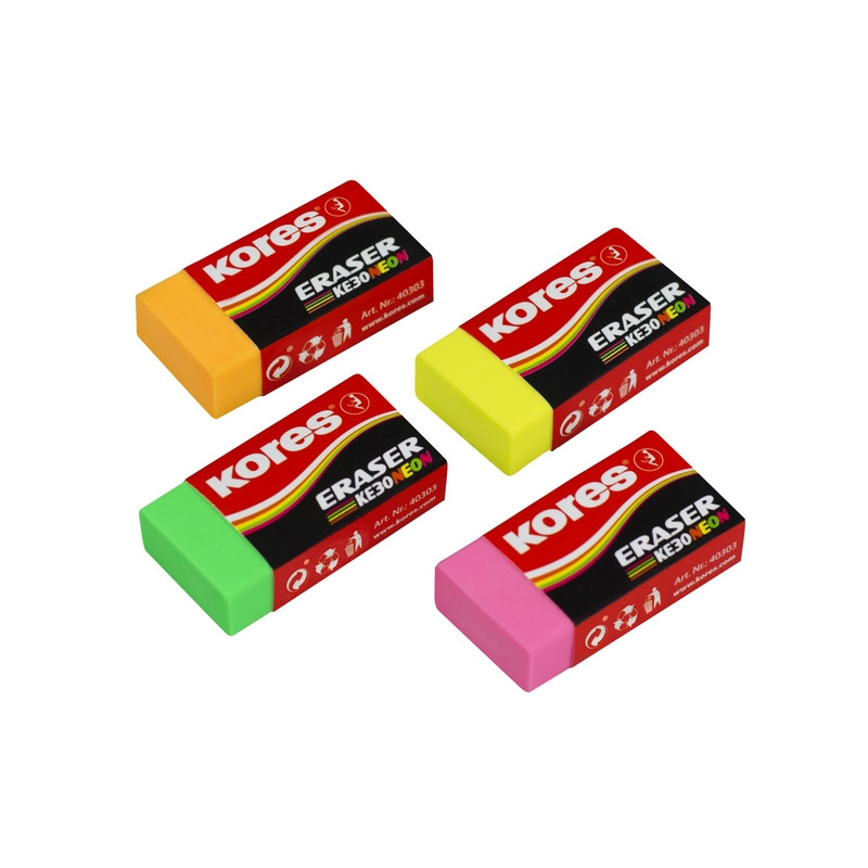 Ластик Kores цветной, 40x21x10mm в дисплей-боксе, цвет в асс 40303 Ластик Kores цветной, 40x21x10mm в дисплей-боксе, цвет в асс 40303