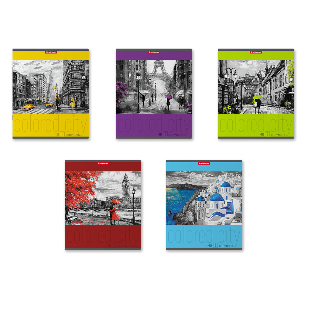 Тетрадь общая ученическая ErichKrause® Colored City, 48 листов, клетка MIX-PACK Тетрадь общая ученическая ErichKrause® Colored City, 48 листов, клетка MIX-PACK