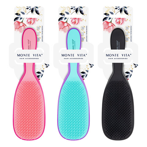 Расческа для волос массажная 22,5х6,5 см, цвета АССОРТИ, MONTE VITA (МОНТЕ Расческа для волос массажная 22,5х6,5 см, цвета АССОРТИ, MONTE VITA (МОНТЕ