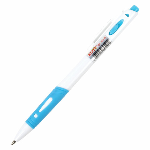 Ручка шариковая автоматическая с грипом STAFF "College BP-16 White", Ручка шариковая автоматическая с грипом STAFF "College BP-16 White",