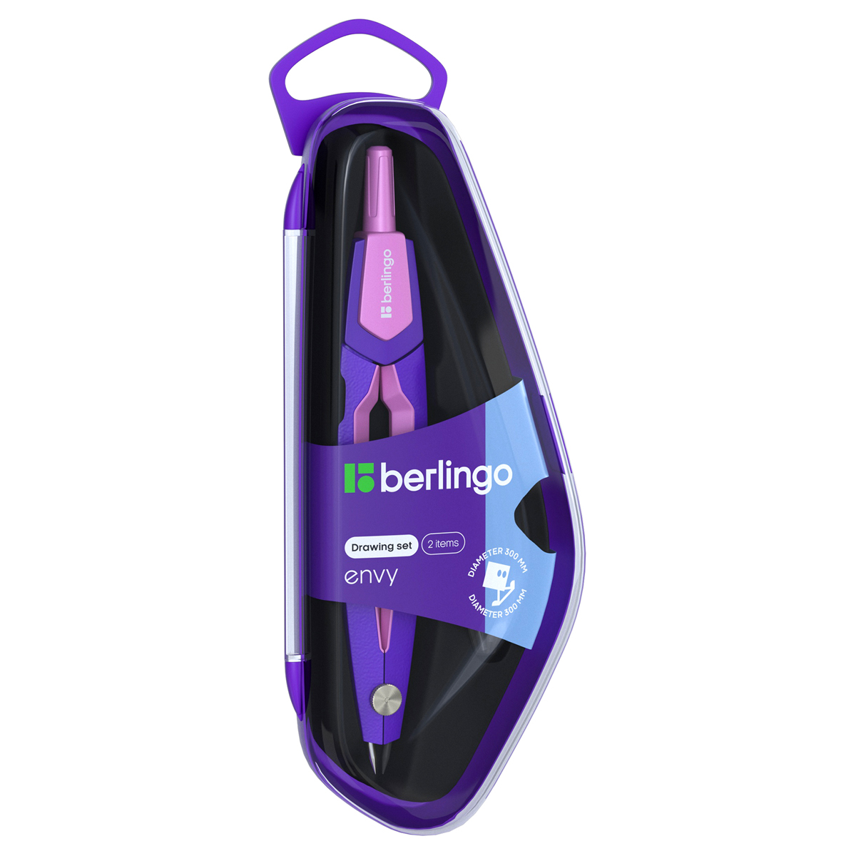 Готовальня Berlingo "Envy", 2 предмета, циркуль 135мм, пластиковый Готовальня Berlingo "Envy", 2 предмета, циркуль 135мм, пластиковый