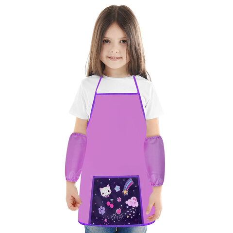 Фартук с нарукавниками для уроков труда ПИФАГОР, 1 карман, 46х54 см,