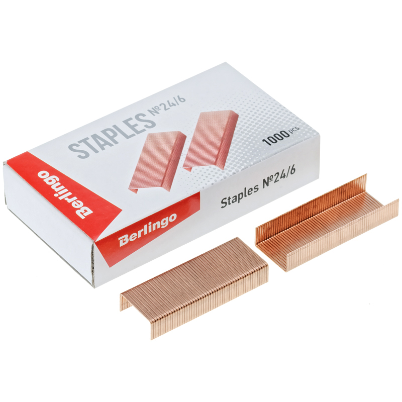 Скобы для степлера №24/6 Berlingo, медные 1000шт. SH610 Скобы для степлера №24/6 Berlingo, медные 1000шт. SH610