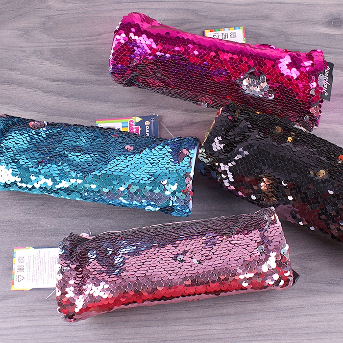 Пенал мягкий тубус "Darvish" ассорти "пайетки" реверсивные