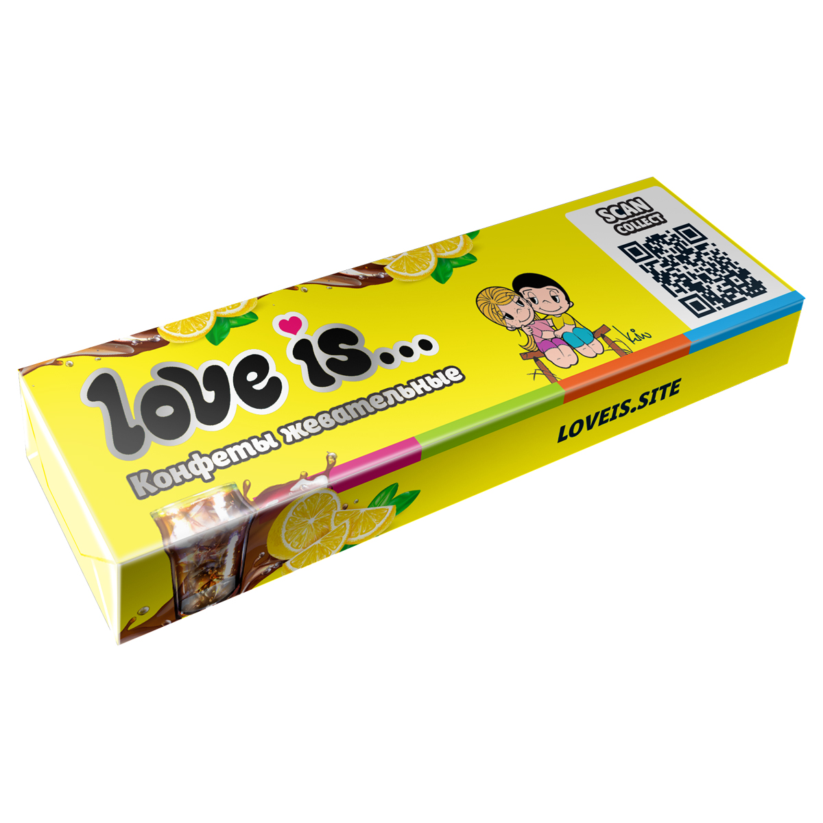 Жевательная конфета Love is…, кола-лимон, 20г Жевательная конфета Love is…, кола-лимон, 20г