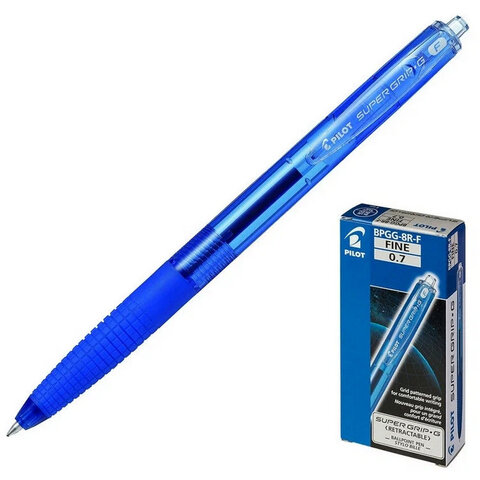 Ручка шариковая автоматическая с грипом PILOT Super Grip G, СИНЯЯ, 0,7 мм, линия Ручка шариковая автоматическая с грипом PILOT Super Grip G, СИНЯЯ, 0,7 мм, линия