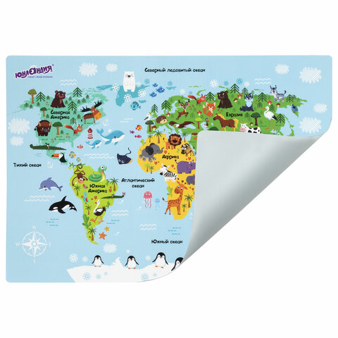 Настольное покрытие ЮНЛАНДИЯ, А3+, пластик, 46x33 см, "Map", 272370 Настольное покрытие ЮНЛАНДИЯ, А3+, пластик, 46x33 см, "Map", 272370