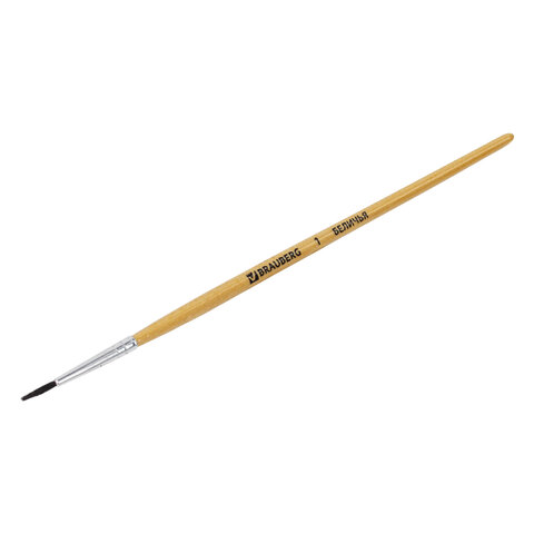 Кисть BRAUBERG, беличья, круглая, № 1, 200178 Кисть BRAUBERG, беличья, круглая, № 1, 200178