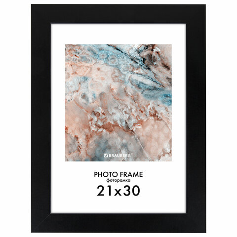 Рамка 21х30 см небьющаяся, КОМПЛЕКТ 3 шт., багет 29 мм, МДФ, BRAUBERG