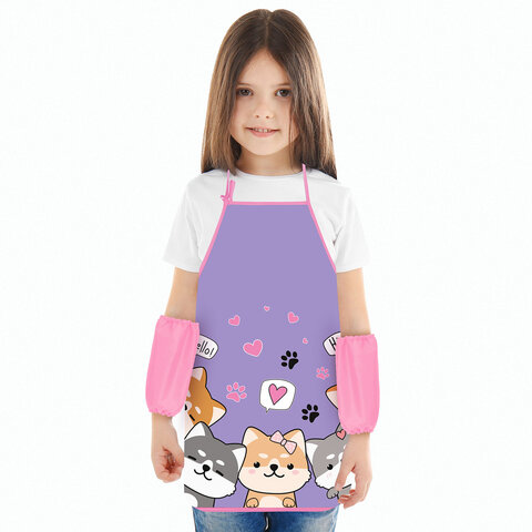 Фартук с нарукавниками для уроков труда ЮНЛАНДИЯ, регулировка по росту, 46х54