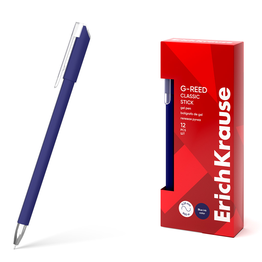 Ручка гелевая ErichKrause G-Reed Stick Classic 0.38, цвеcт чернил синий Ручка гелевая ErichKrause G-Reed Stick Classic 0.38, цвеcт чернил синий