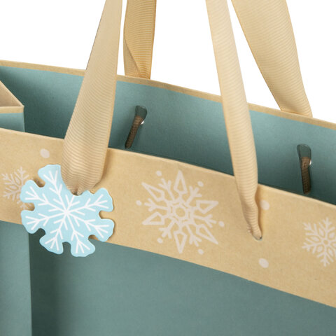 Пакет подарочный (1 шт.) новогодний, 20х8х20 см, "Snowflakes", Пакет подарочный (1 шт.) новогодний, 20х8х20 см, "Snowflakes",