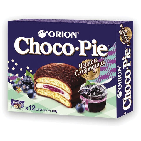 Печенье ORION "Choco Pie Black Currant" темный шоколад с черной Печенье ORION "Choco Pie Black Currant" темный шоколад с черной