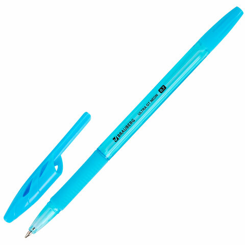 Ручка шариковая с грипом BRAUBERG "ULTRA GT NEON", СИНЯЯ, корпус Ручка шариковая с грипом BRAUBERG "ULTRA GT NEON", СИНЯЯ, корпус