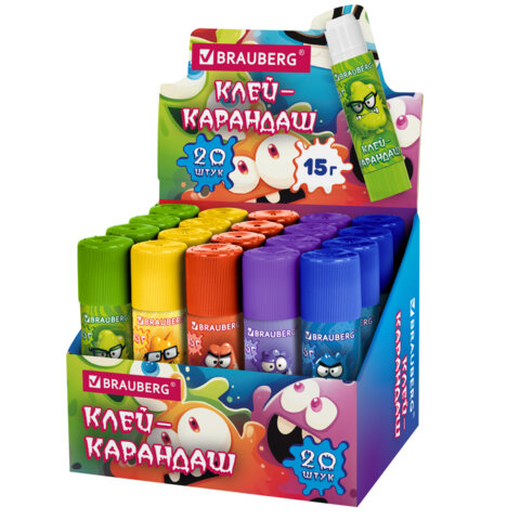 Клей-карандаш 15 г, кросс-серия МОНСТРИКИ, ассорти, BRAUBERG, 273237 Клей-карандаш 15 г, кросс-серия МОНСТРИКИ, ассорти, BRAUBERG, 273237