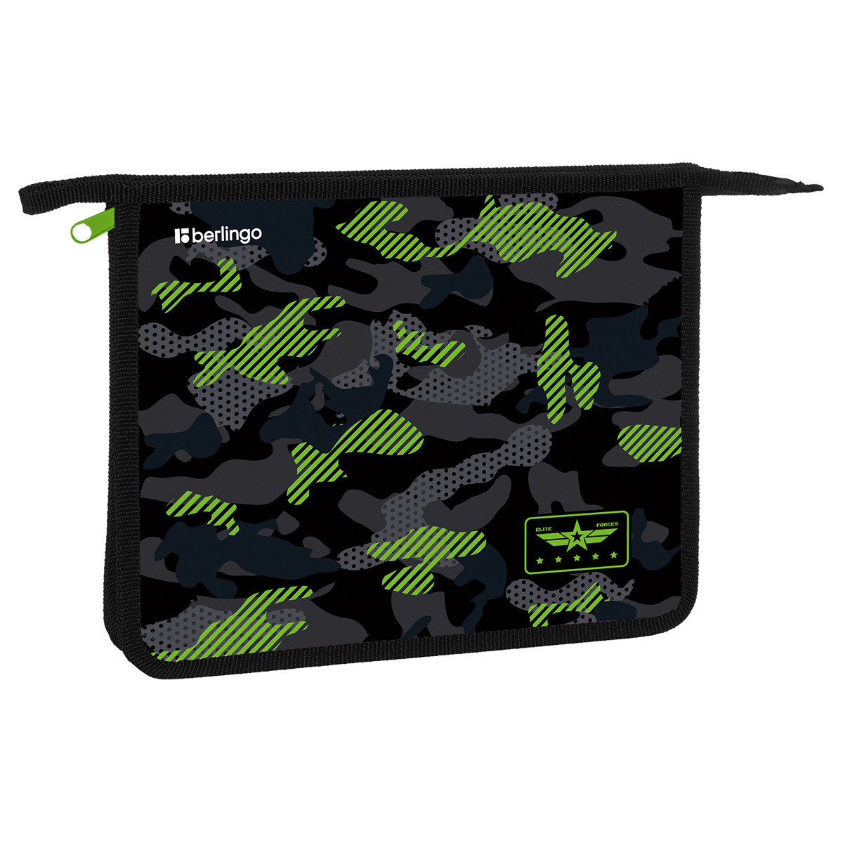 Папка для тетрадей 1 отделение, А5 Berlingo "Black and green", Папка для тетрадей 1 отделение, А5 Berlingo "Black and green",