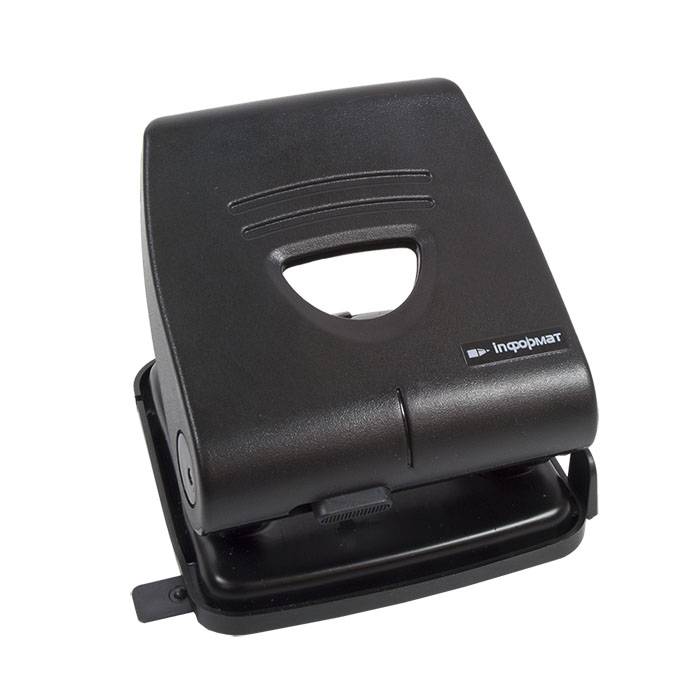 Дырокол inФОРМАТ 30 л. пластик черный линейка форматов Дырокол inФОРМАТ 30 л. пластик черный линейка форматов