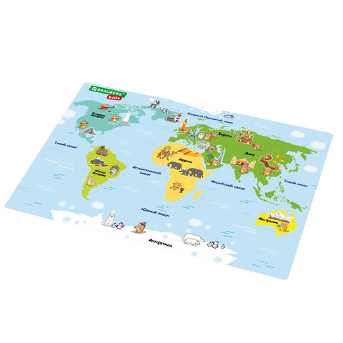 Настольное покрытие BRAUBERG KIDS, А3+, пластик, 46x33 см, "Кот-энтузиаст Настольное покрытие BRAUBERG KIDS, А3+, пластик, 46x33 см, "Кот-энтузиаст