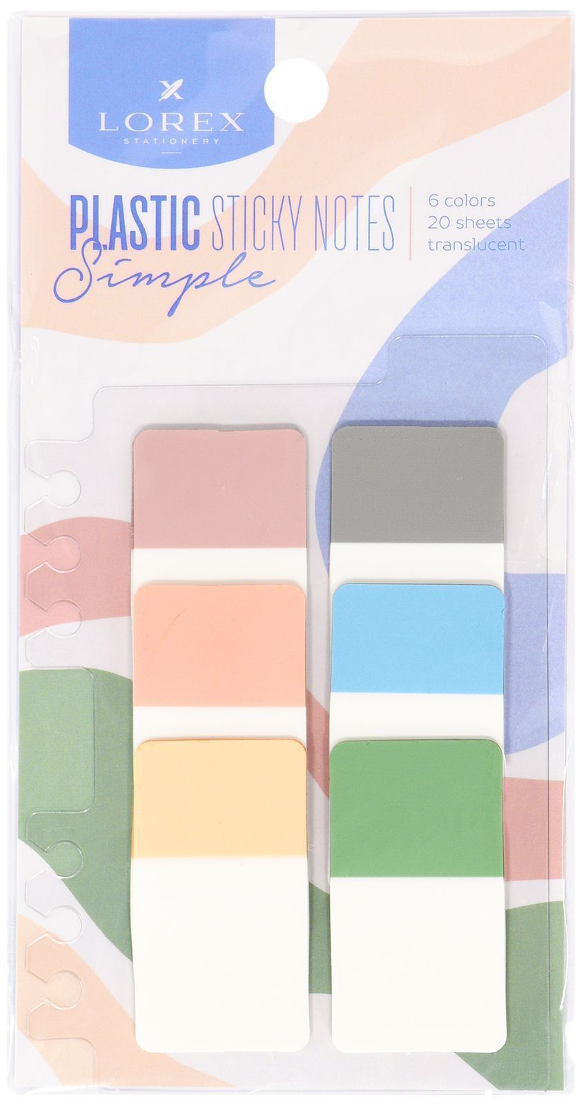 Закладки клейкие LOREX PLASTIC SIMPLE 45x25 мм 20 шт 6 цв. ассорти пастель Закладки клейкие LOREX PLASTIC SIMPLE 45x25 мм 20 шт 6 цв. ассорти пастель