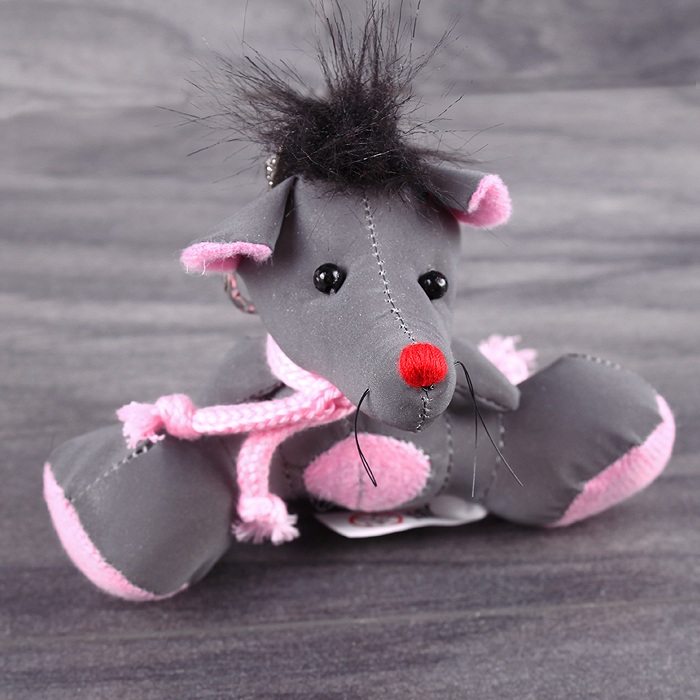 Светоотражающий брелок-игрушка мышка