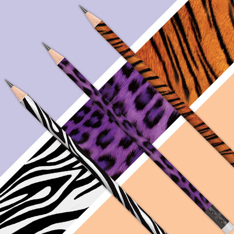 Карандаш чернографитный ЮНЛАНДИЯ "АФРИКА", 1 шт., HB, корпус ассорти, Карандаш чернографитный ЮНЛАНДИЯ "АФРИКА", 1 шт., HB, корпус ассорти,