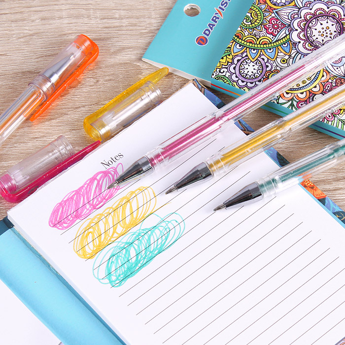 Набор ручек гелевых 6цв. "Darvish" с блеском Набор ручек гелевых 6цв. "Darvish" с блеском