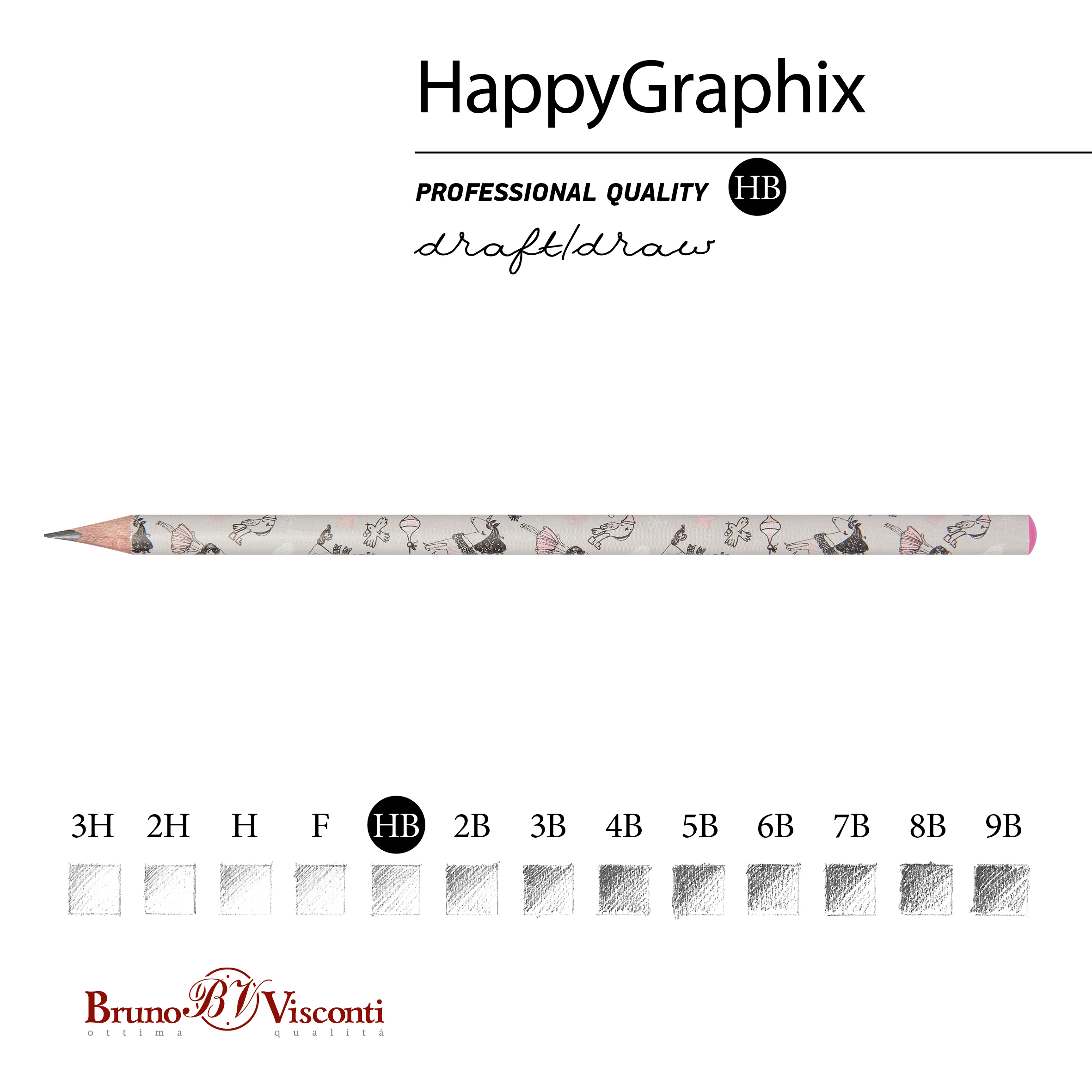 КАРАНДАШ ЧЕРНОГРАФИТОВЫЙ "HappyGraphix. Девочка и единорог. Сердечки" КАРАНДАШ ЧЕРНОГРАФИТОВЫЙ "HappyGraphix. Девочка и единорог. Сердечки"