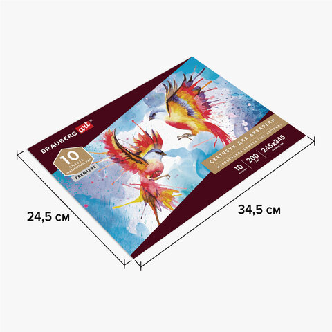 Альбом для акварели, бумага ИТАЛИЯ 200 г/м2, 25% хлопок, 245х345 мм, 10 л., Альбом для акварели, бумага ИТАЛИЯ 200 г/м2, 25% хлопок, 245х345 мм, 10 л.,