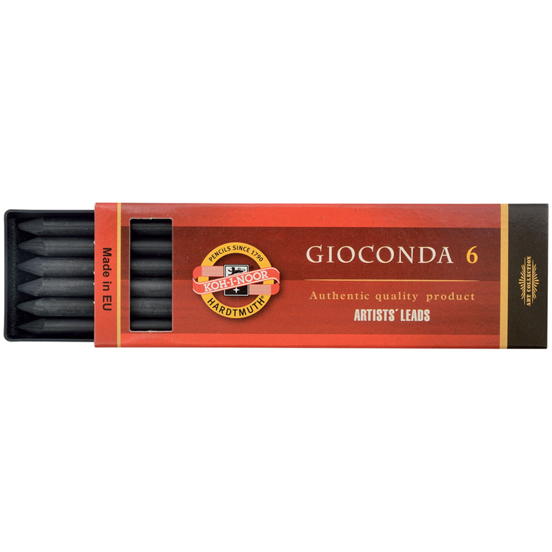 Грифели для цанговых карандашей Koh-I-Noor "Gioconda", H, 5,6мм, 6шт, Грифели для цанговых карандашей Koh-I-Noor "Gioconda", H, 5,6мм, 6шт,