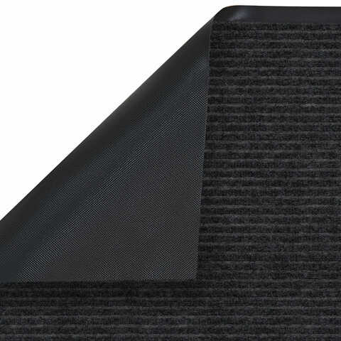 Коврик придверный 50х80 см, ЧЕРНЫЙ, влаго-грязезащитный, 450 г/м2, ребристый,