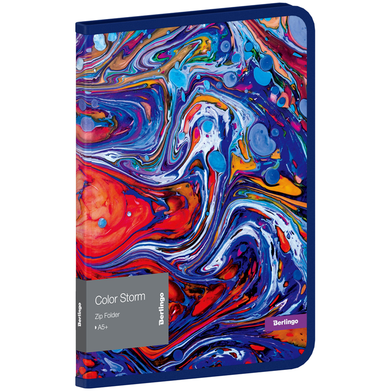Папка на молнии Berlingo "Color Storm" А5+, 600мкм, с рисунком Папка на молнии Berlingo "Color Storm" А5+, 600мкм, с рисунком
